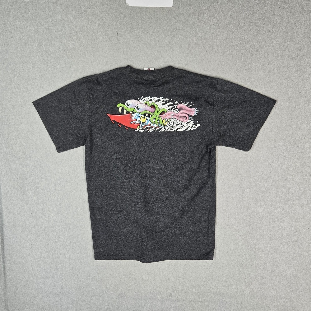 Santa Cruz Men Shirt S Gray Keith Meek Surf Monster Skate Print Short Sleeve